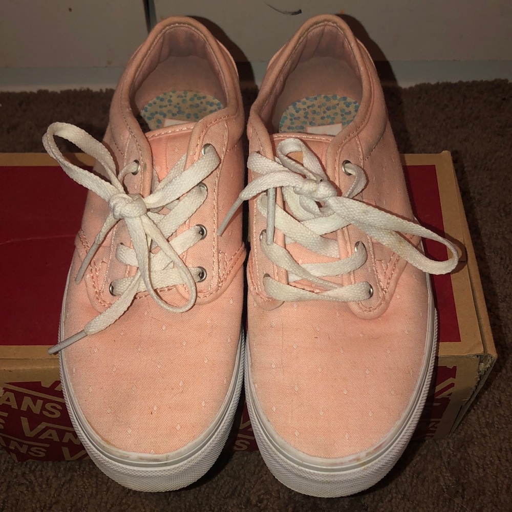 Pale pink & white vans